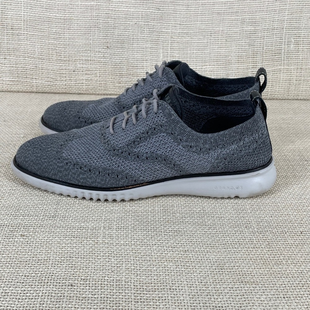 Cole Haan Zerogrand‎ Stitchlite Wingtip Oxford Mens 10 Grey Knit Sneakers C27565 - Picture 8 of 10